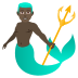 🧜🏿‍♂️ merman: dark skin tone display on JoyPixels